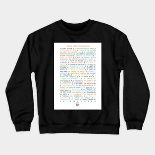 Animal Group Terminology - Coloured Text Edition Crewneck Sweatshirt